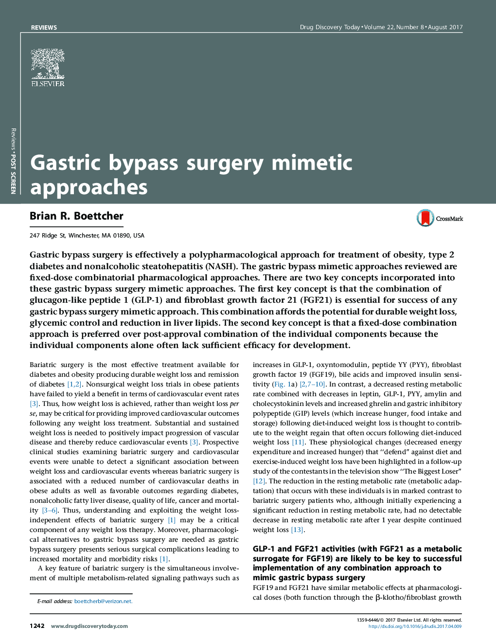 Gastric bypass surgery mimetic approaches