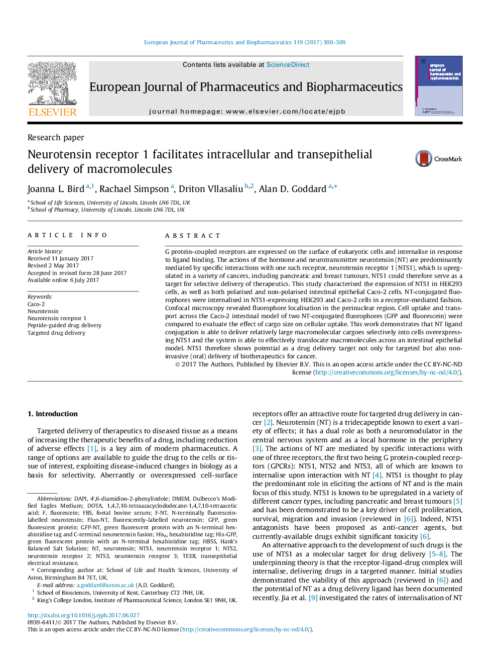 Neurotensin receptor 1 facilitates intracellular and transepithelial delivery of macromolecules