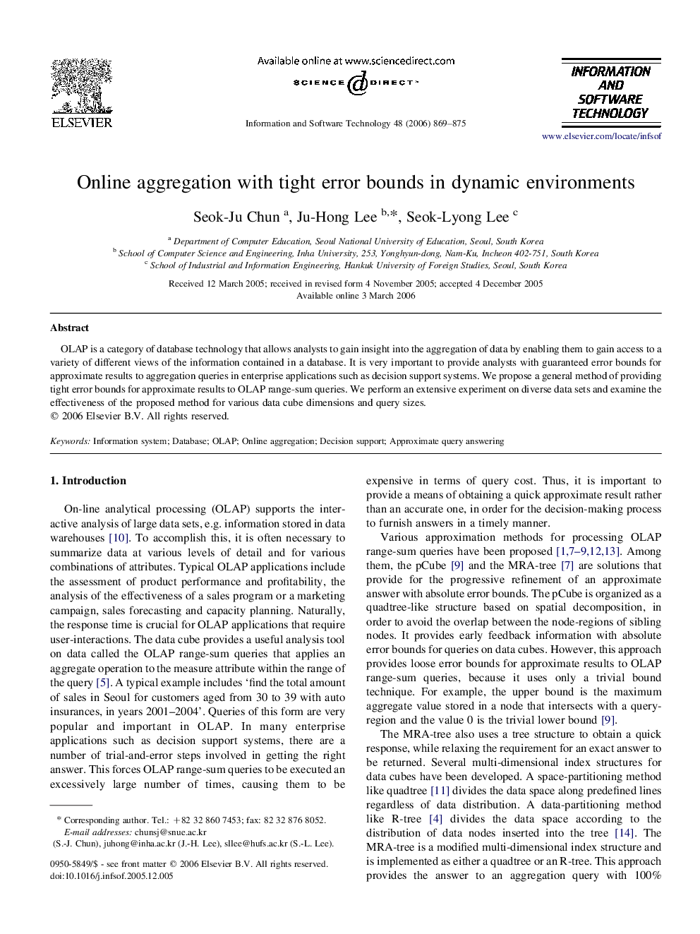 Online aggregation with tight error bounds in dynamic environments