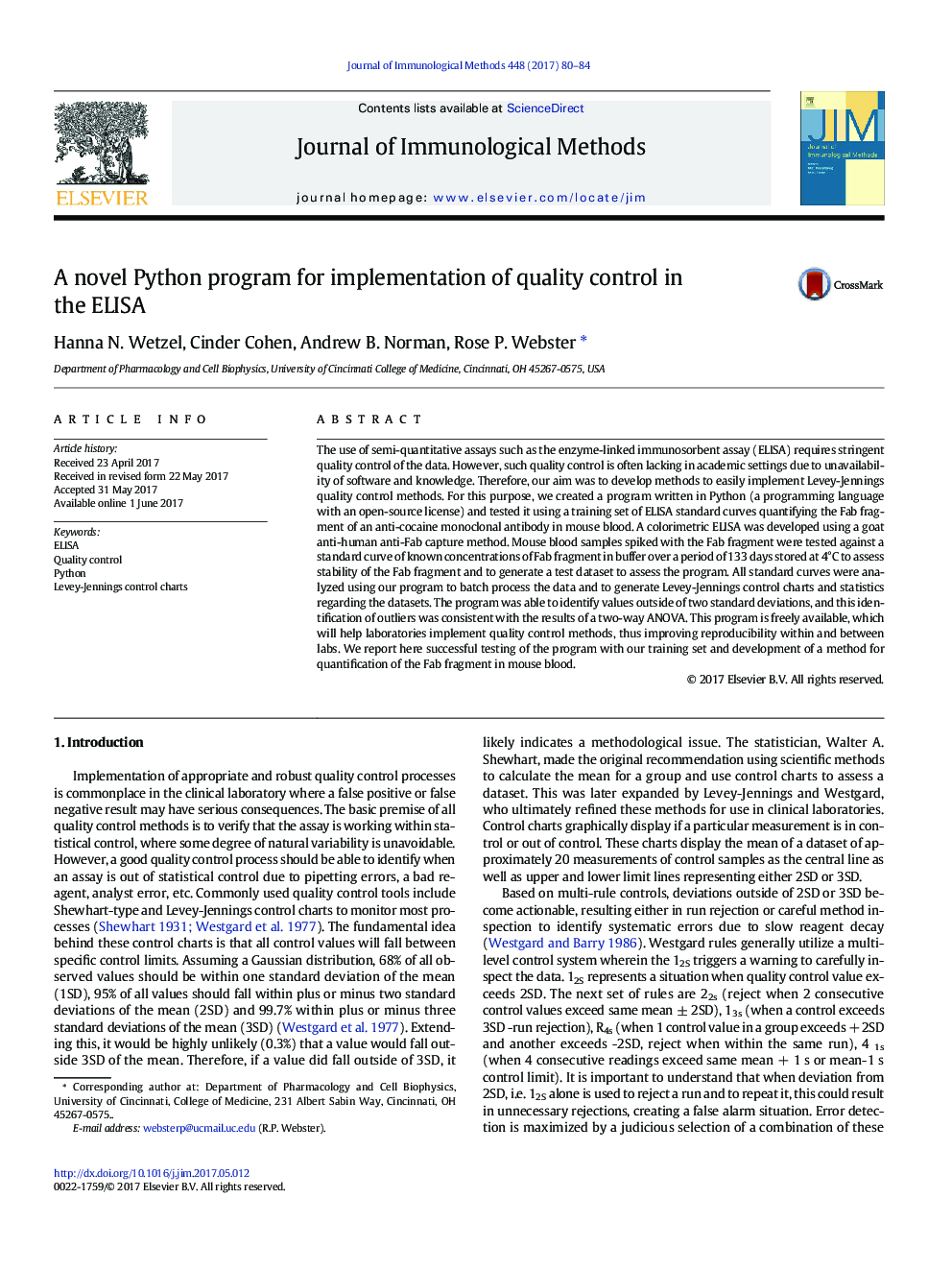 A novel Python program for implementation of quality control in the ELISA