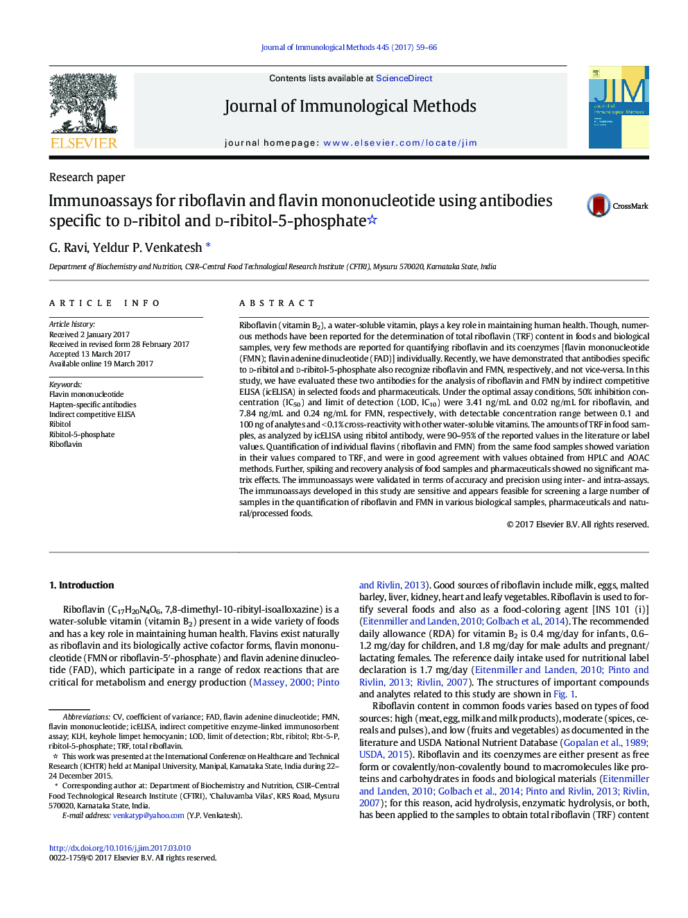 Research paperImmunoassays for riboflavin and flavin mononucleotide using antibodies specific to d-ribitol and d-ribitol-5-phosphate