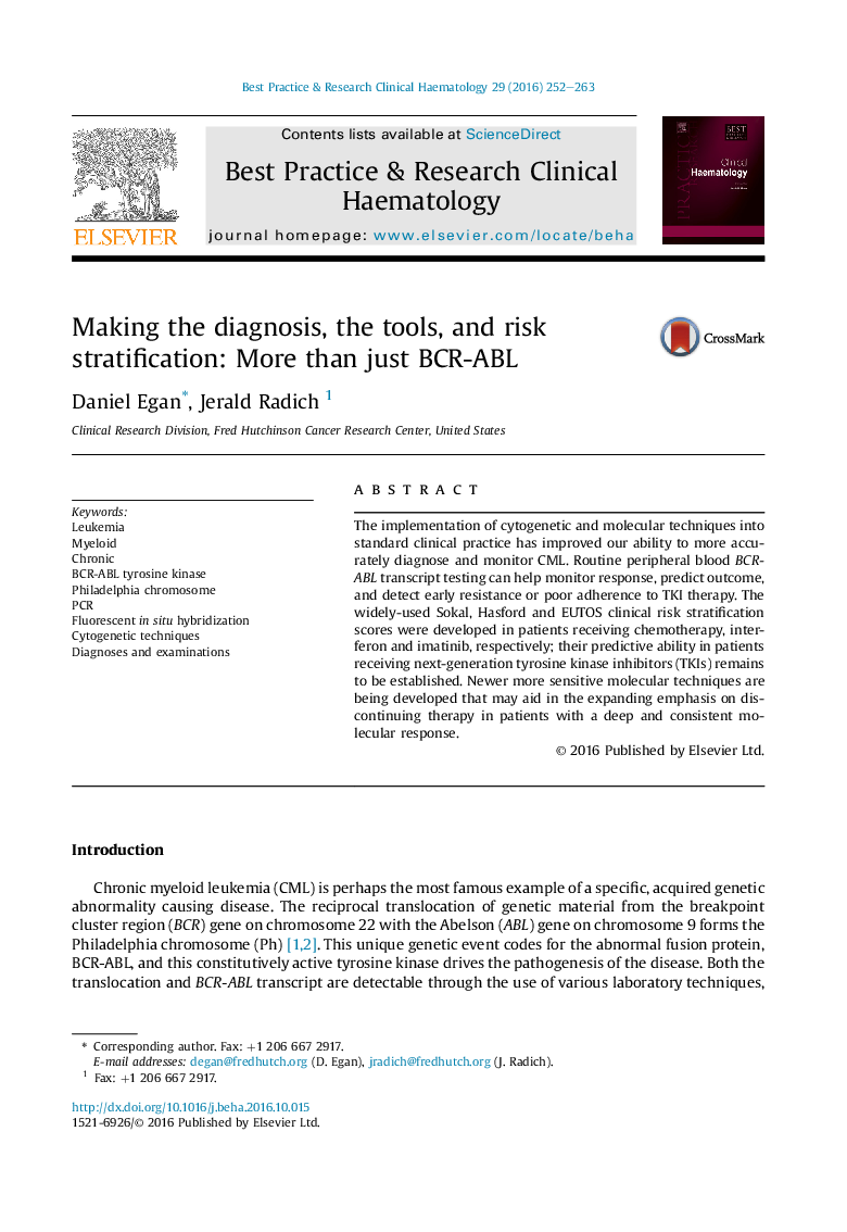 Making the diagnosis, the tools, and risk stratification: More than just BCR-ABL
