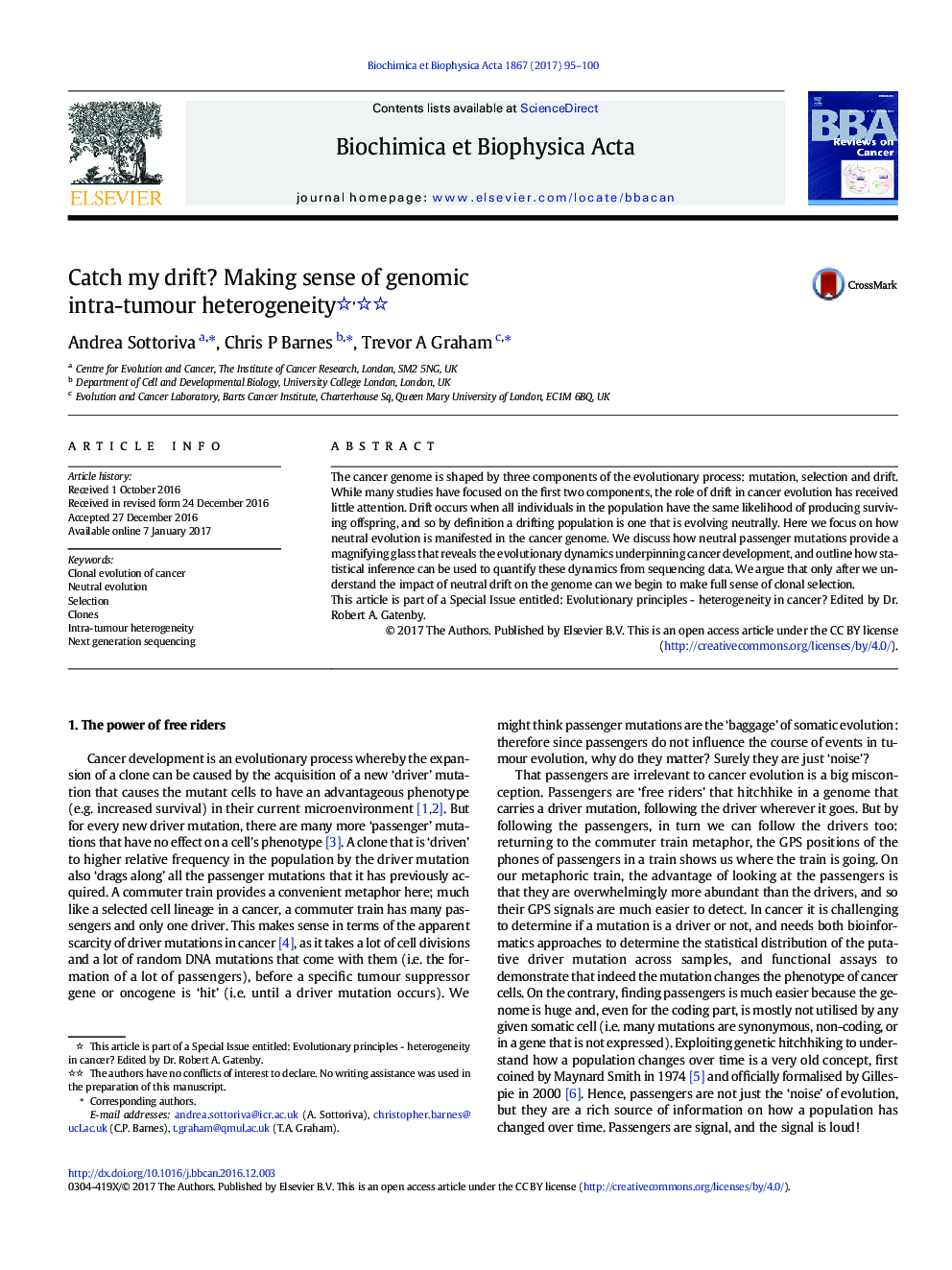 Catch my drift? Making sense of genomic intra-tumour heterogeneity