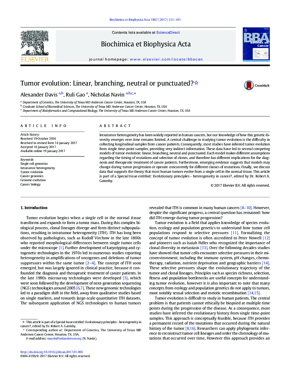 Tumor evolution: Linear, branching, neutral or punctuated?