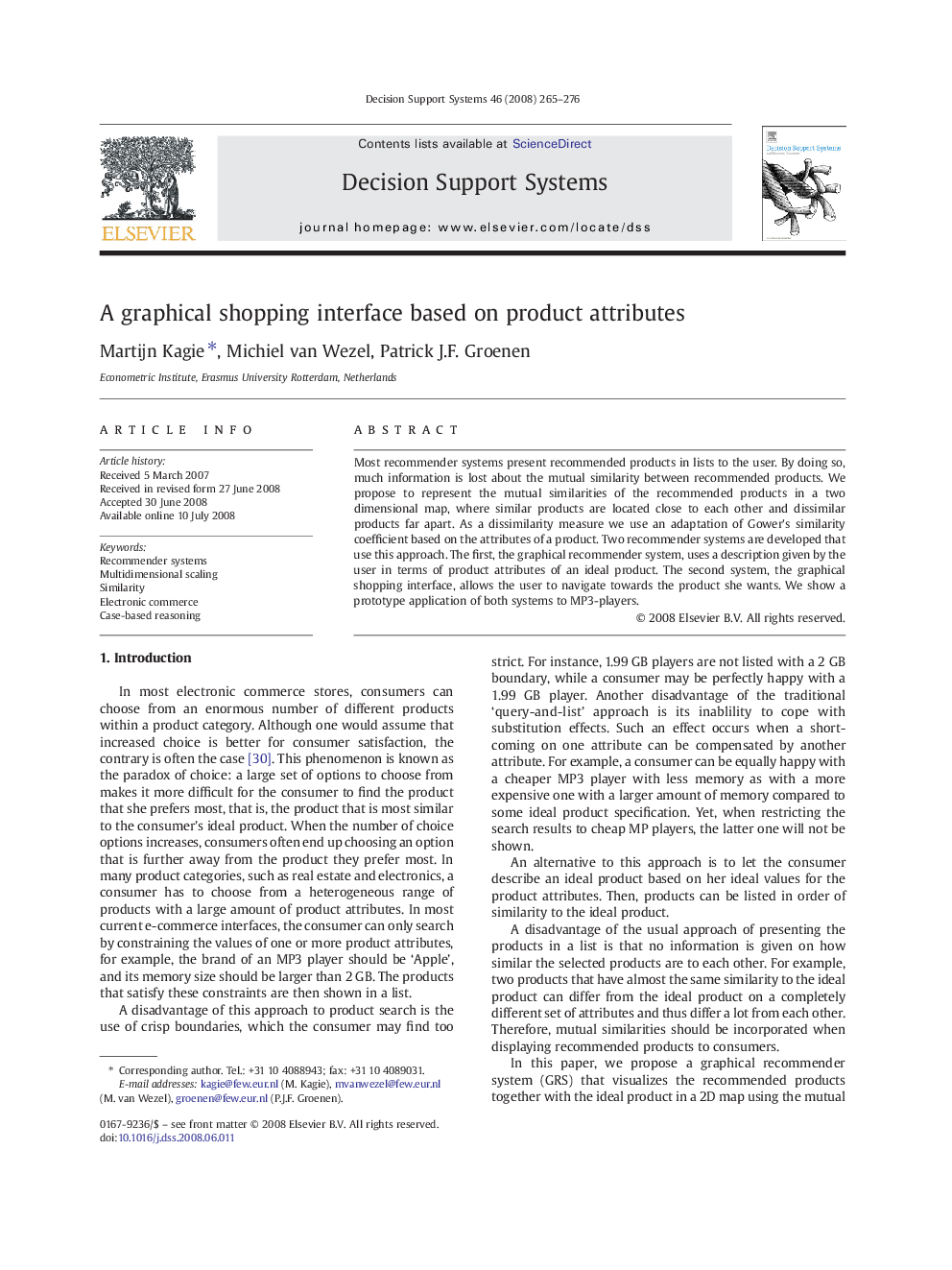 عکس صفحه اول مقاله: A graphical shopping interface based on product attributes A graphical shopping interface based on product attributes