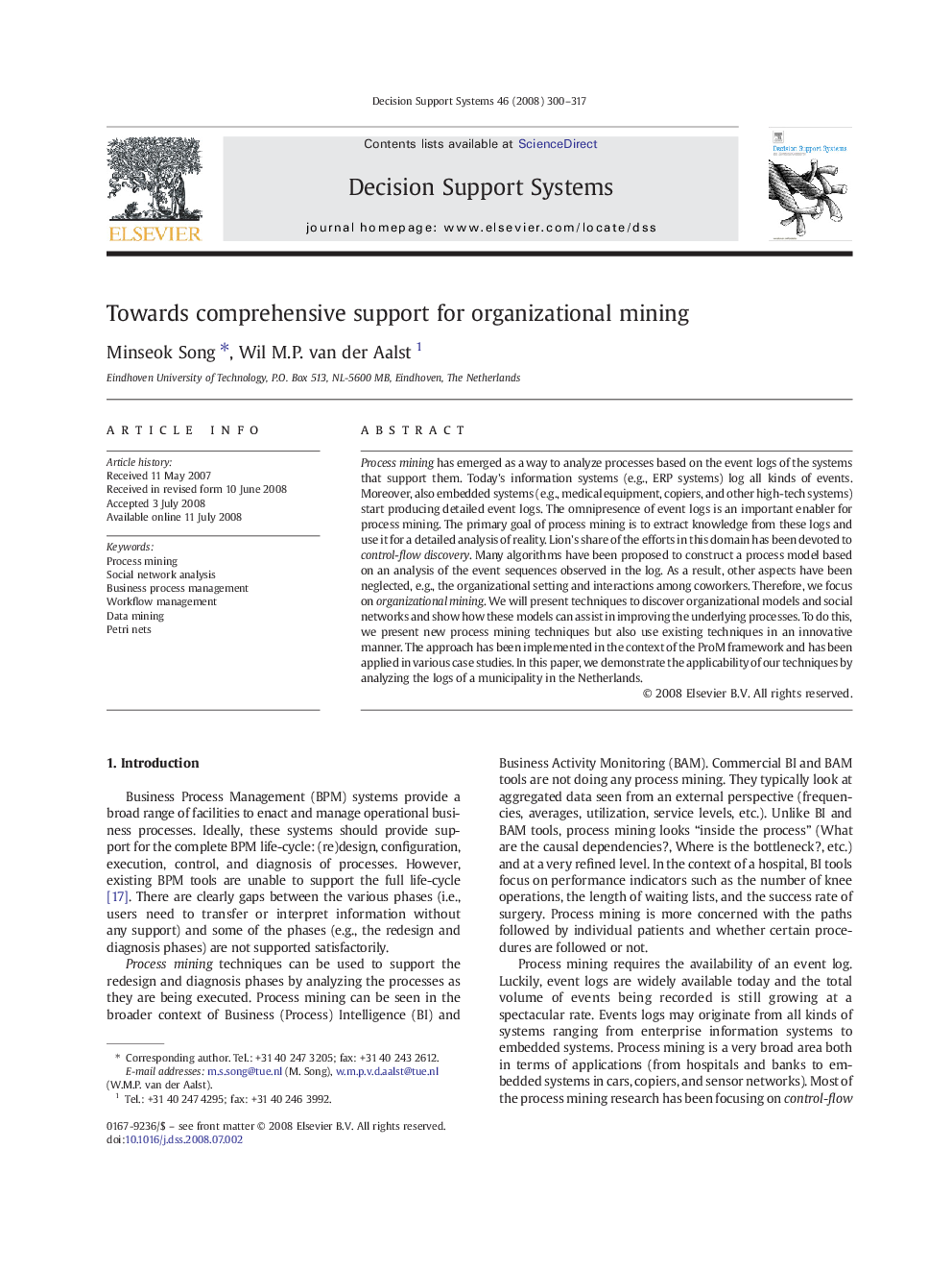 Towards comprehensive support for organizational mining