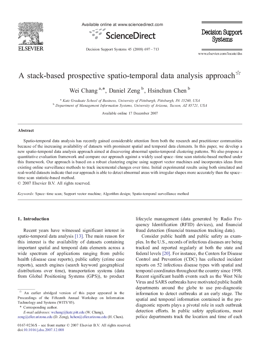 A stack-based prospective spatio-temporal data analysis approach 