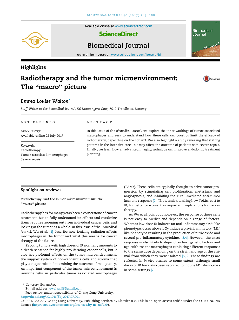 Radiotherapy and the tumor microenvironment: The “macro” picture