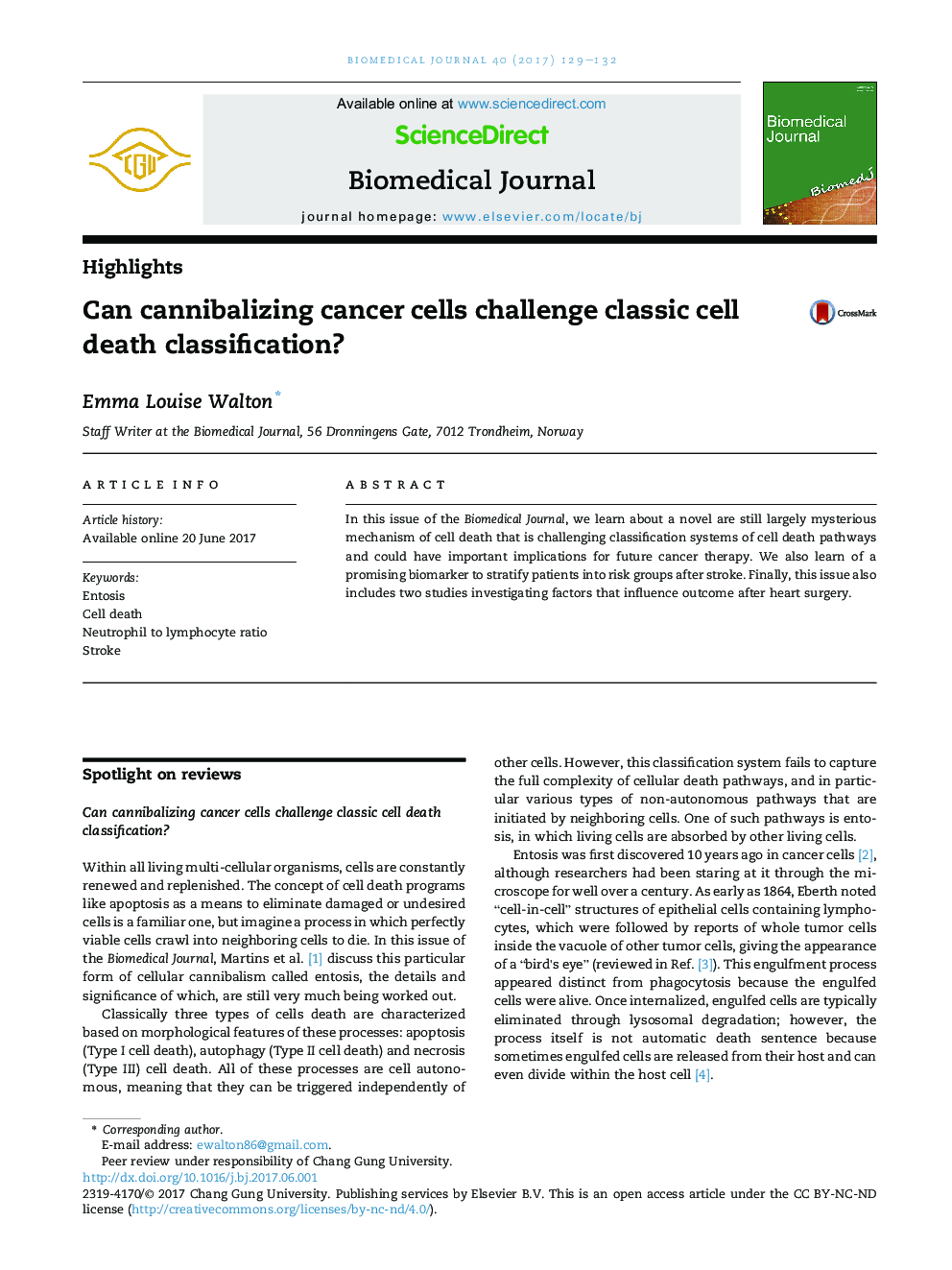 Can cannibalizing cancer cells challenge classic cell death classification?