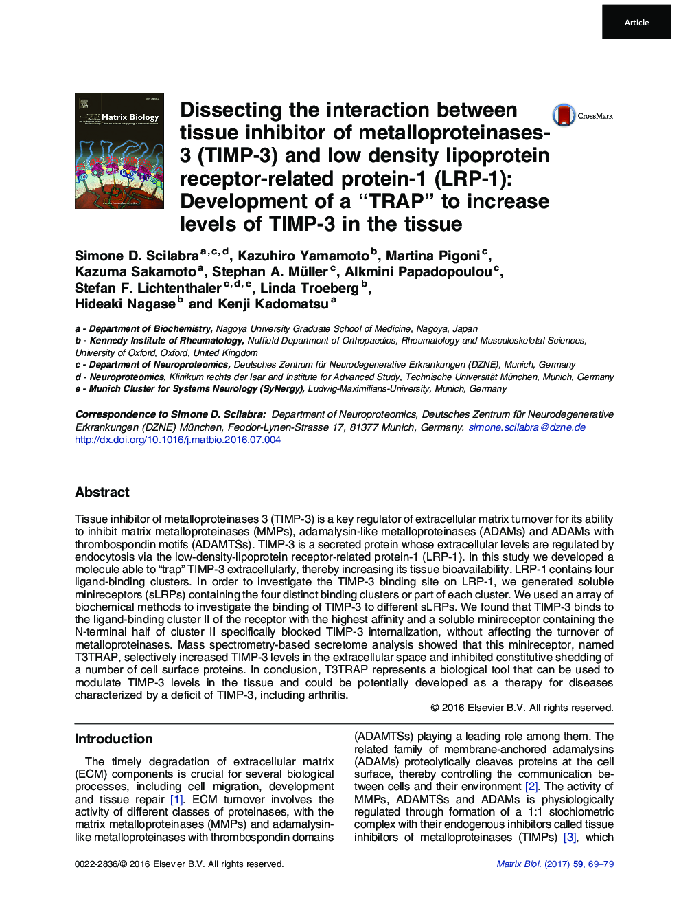 Dissecting the interaction between tissue inhibitor of metalloproteinases-3 (TIMP-3) and low density lipoprotein receptor-related protein-1 (LRP-1): Development of a “TRAP” to increase levels of TIMP-3 in the tissue