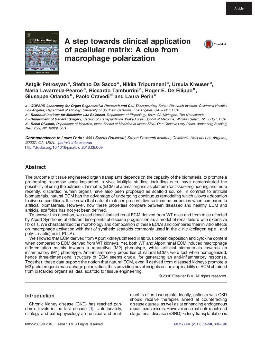 A step towards clinical application of acellular matrix: A clue from macrophage polarization