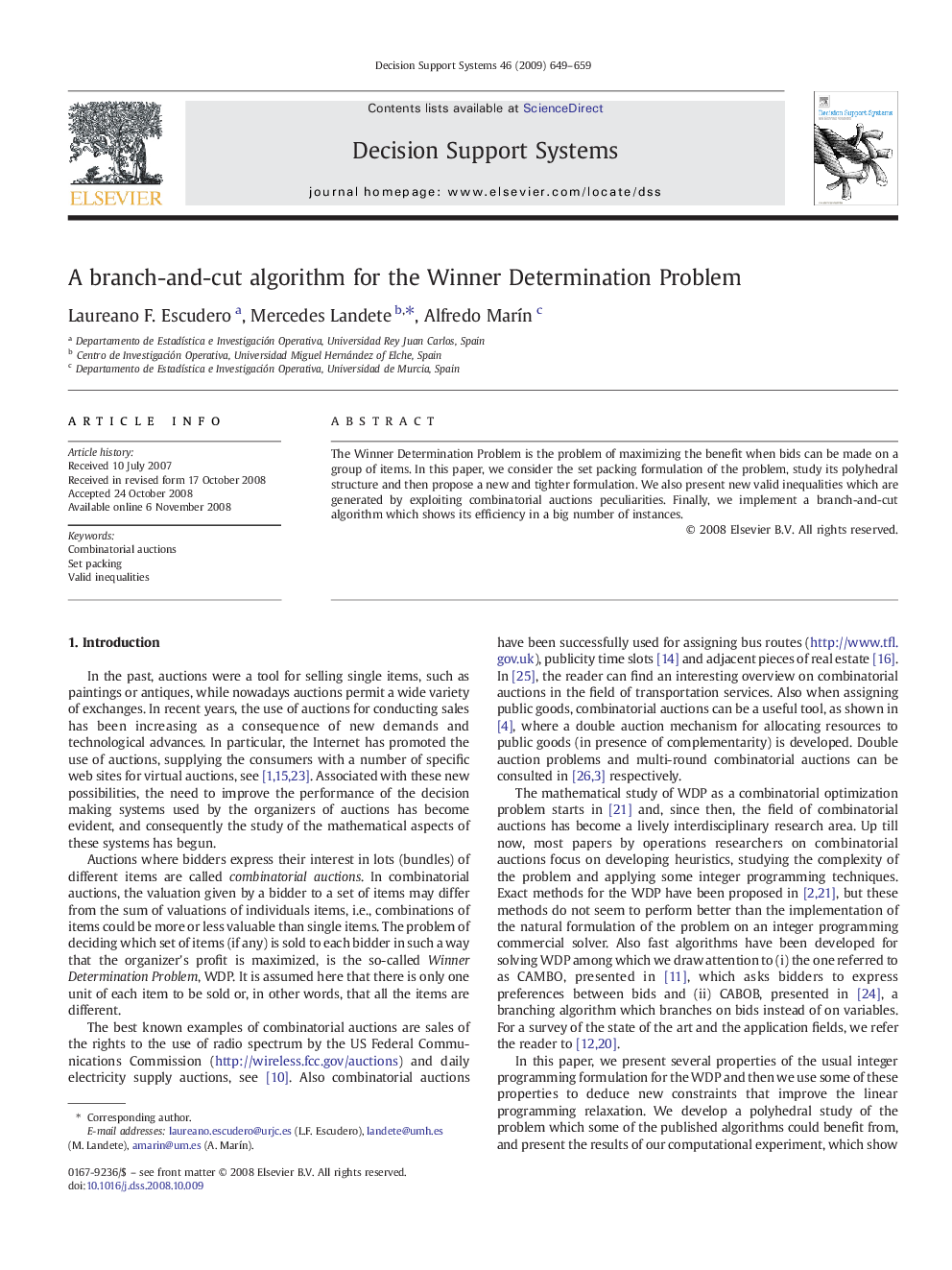 A branch-and-cut algorithm for the Winner Determination Problem