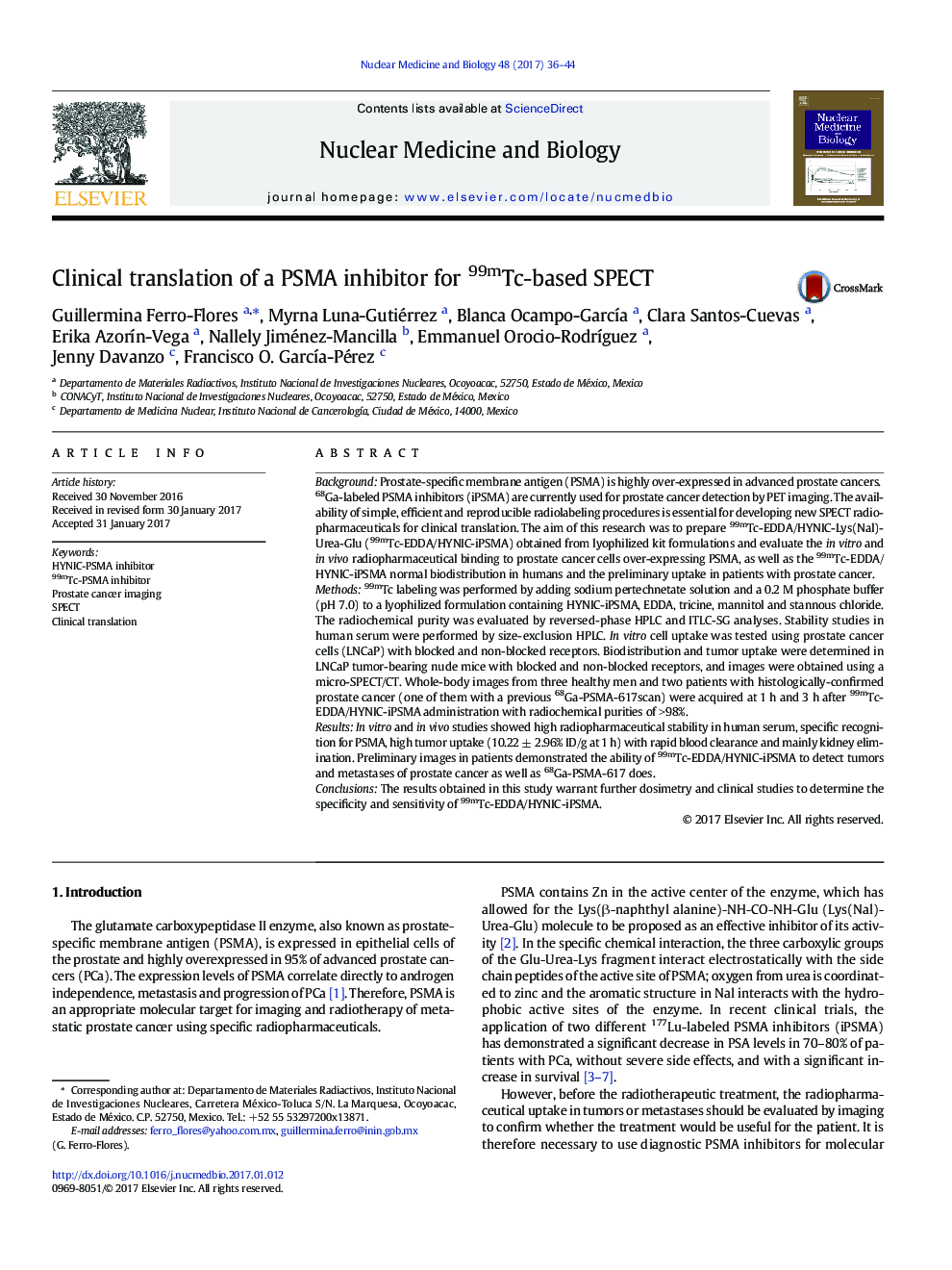 Clinical translation of a PSMA inhibitor for 99mTc-based SPECT