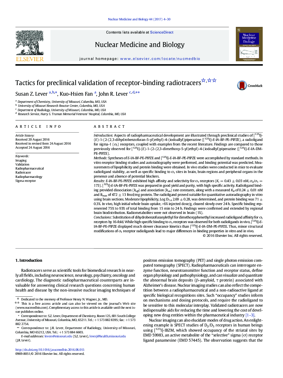 Tactics for preclinical validation of receptor-binding radiotracers