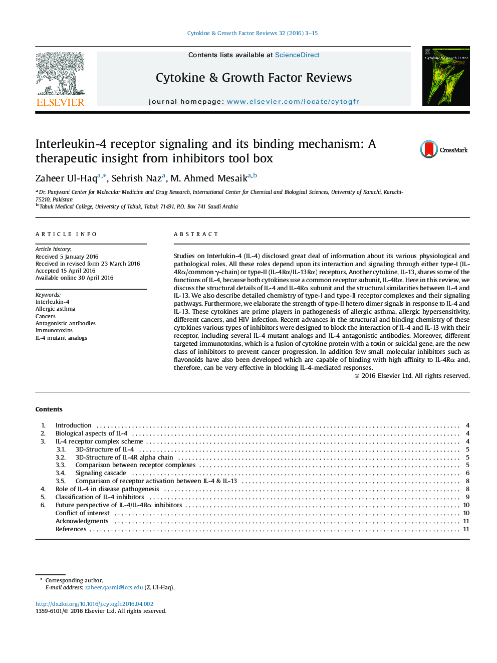 Interleukin-4 receptor signaling and its binding mechanism: A therapeutic insight from inhibitors tool box