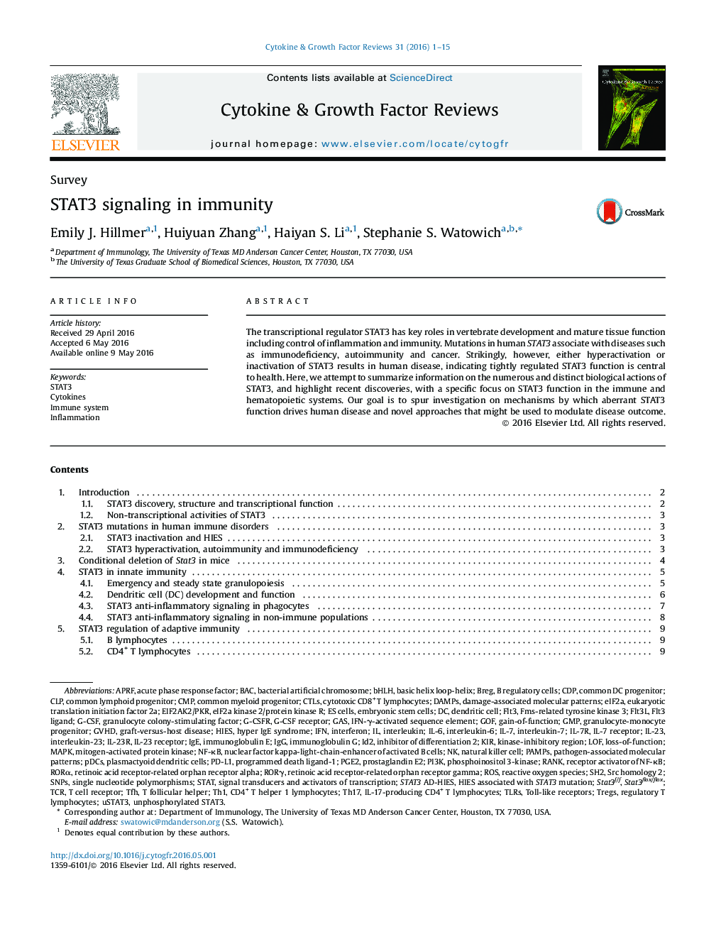 SurveySTAT3 signaling in immunity
