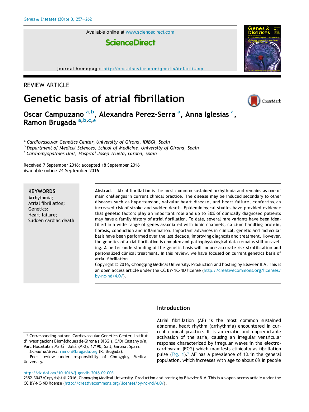 Genetic basis of atrial fibrillation