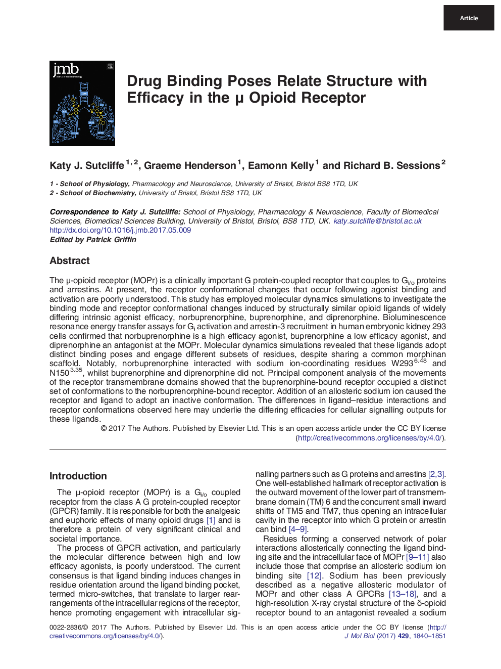 Drug Binding Poses Relate Structure with Efficacy in the Î¼ Opioid Receptor