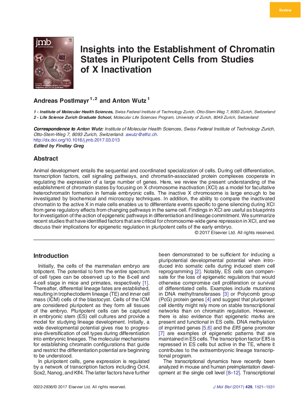 Insights into the Establishment of Chromatin States in Pluripotent Cells from Studies of X Inactivation