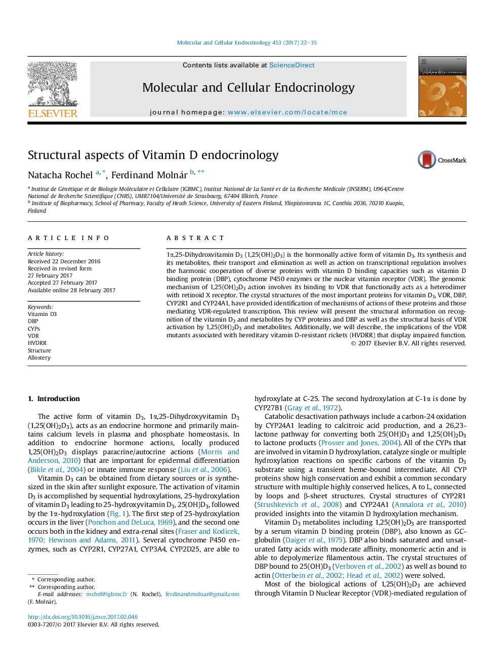 Structural aspects of Vitamin D endocrinology