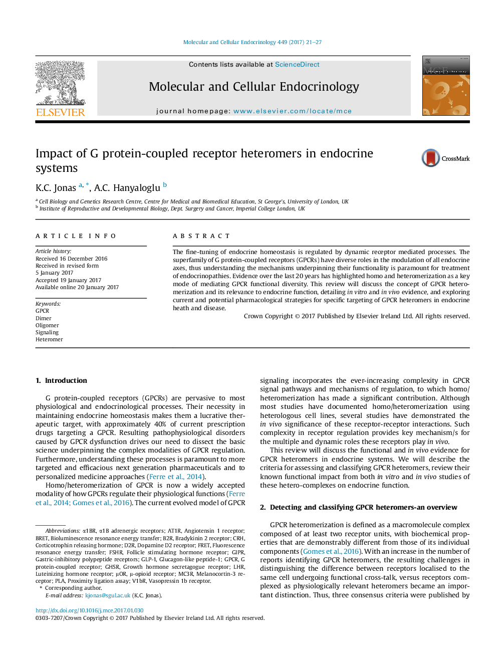 Impact of G protein-coupled receptor heteromers in endocrine systems