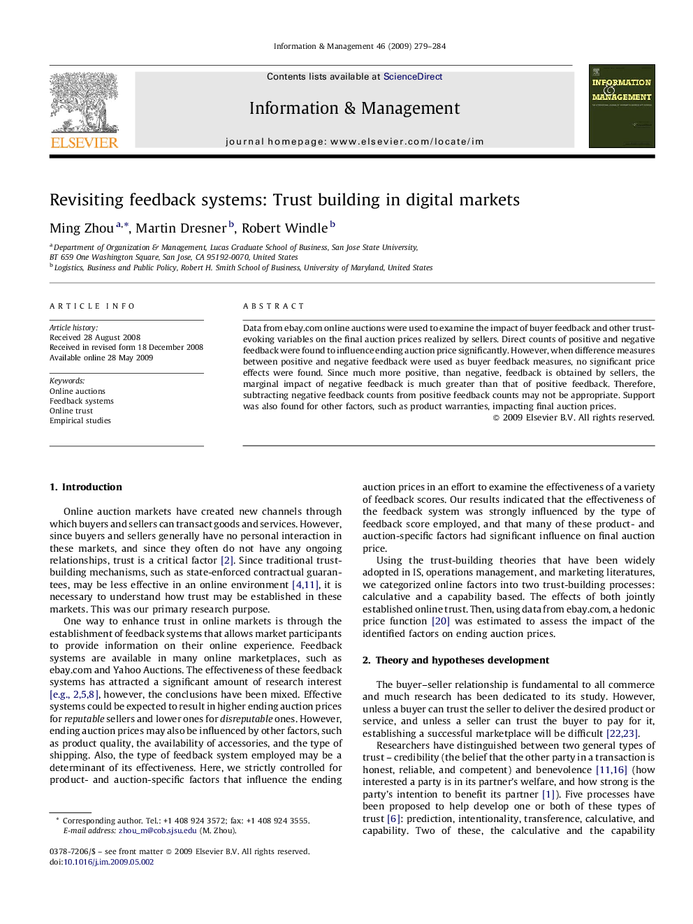 Revisiting feedback systems: Trust building in digital markets