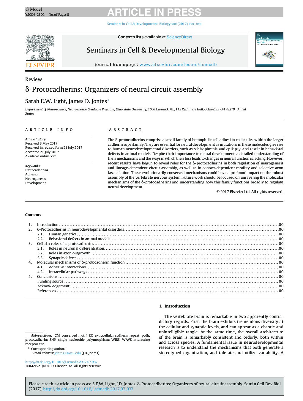 Î´-Protocadherins: Organizers of neural circuit assembly