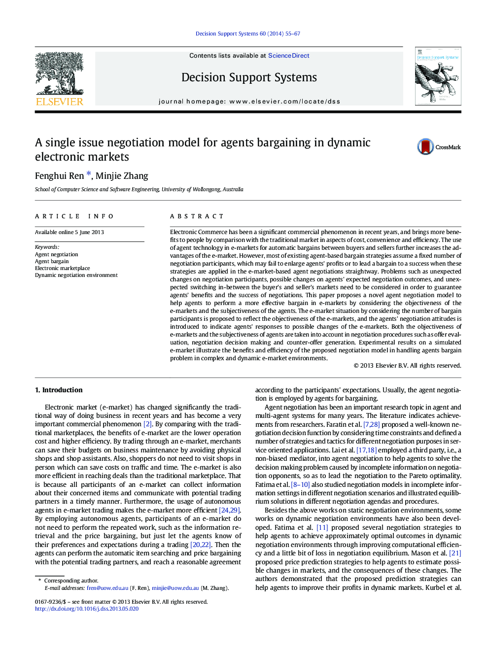 A single issue negotiation model for agents bargaining in dynamic electronic markets