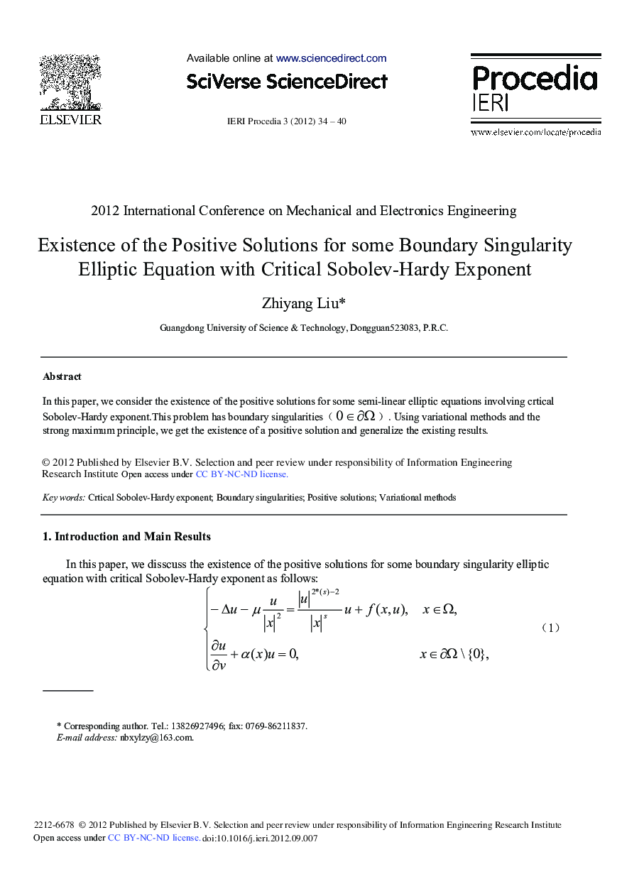 Existence of the Positive Solutions for some Boundary Singularity Elliptic Equation with Critical Sobolev-Hardy Exponent