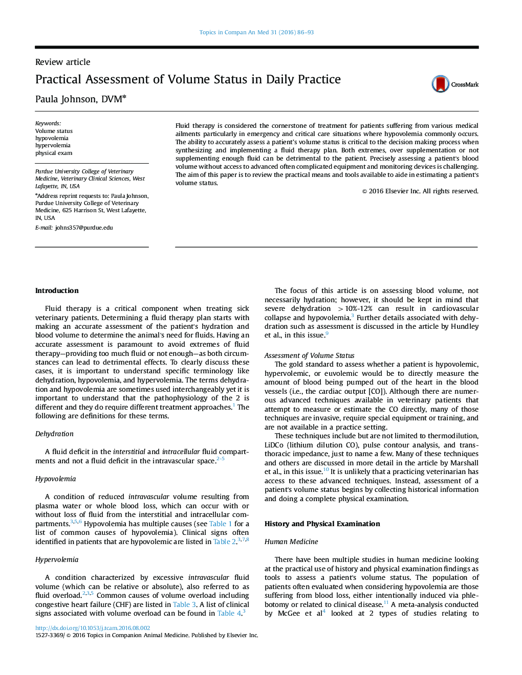 Practical Assessment of Volume Status in Daily Practice