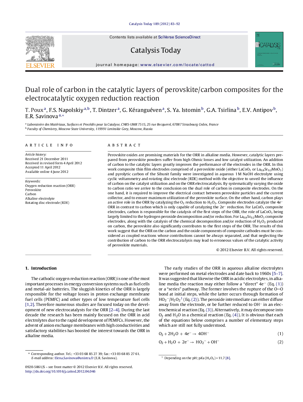 Dual role of carbon in the catalytic layers of perovskite/carbon composites for the electrocatalytic oxygen reduction reaction