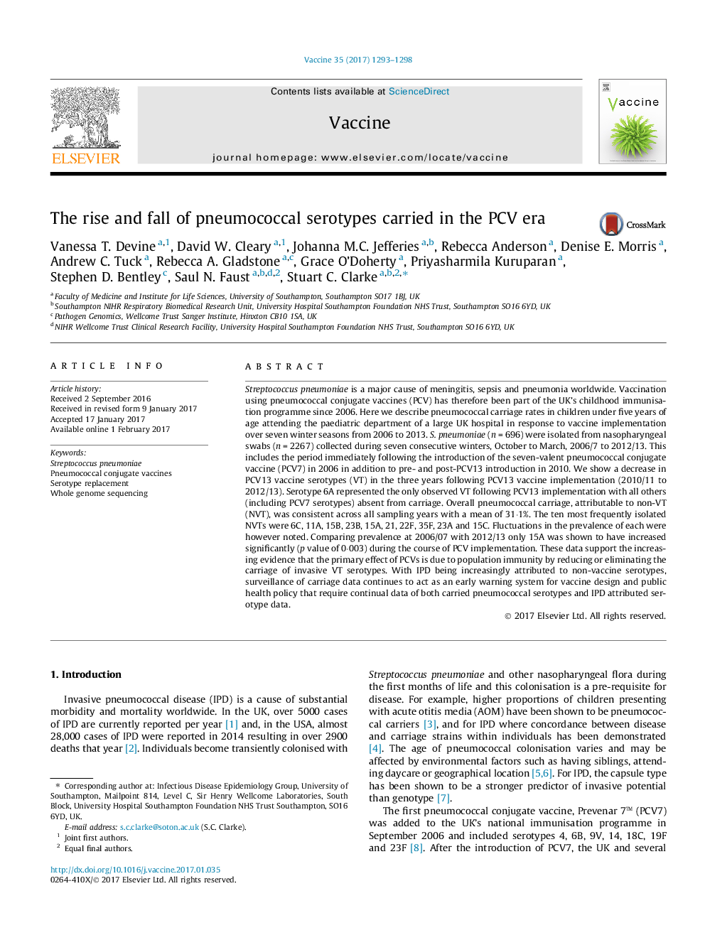 The rise and fall of pneumococcal serotypes carried in the PCV era