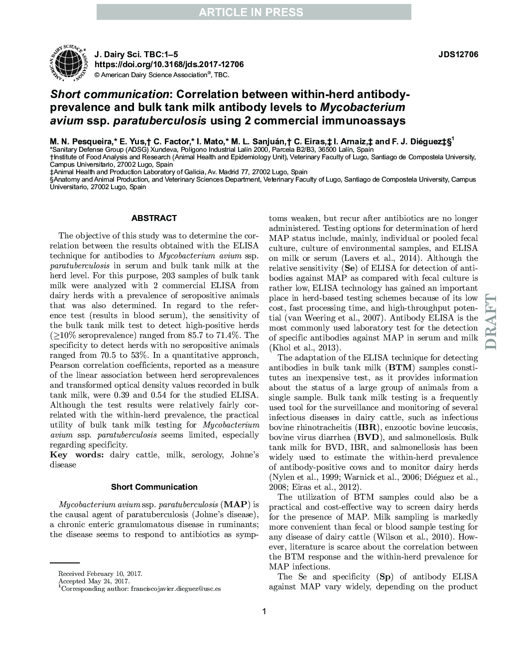 Short communication: Correlation between within-herd antibody-prevalence and bulk tank milk antibody levels to Mycobacterium avium ssp. paratuberculosis using 2 commercial immunoassays