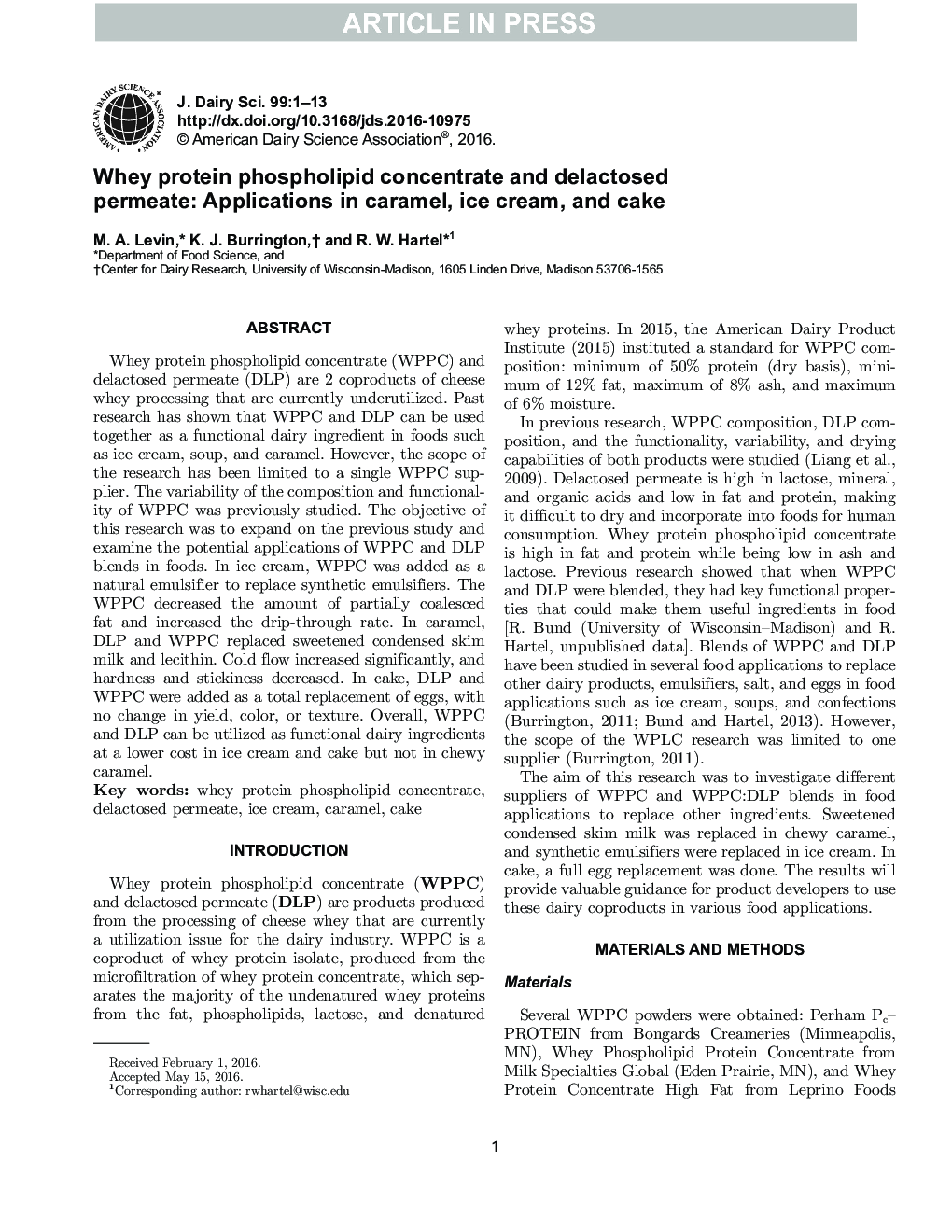 Whey protein phospholipid concentrate and delactosed permeate: Applications in caramel, ice cream, and cake