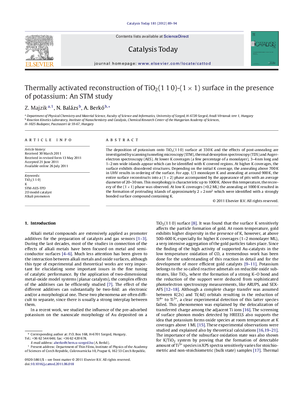Thermally activated reconstruction of TiO2(1 1 0)-(1 × 1) surface in the presence of potassium: An STM study