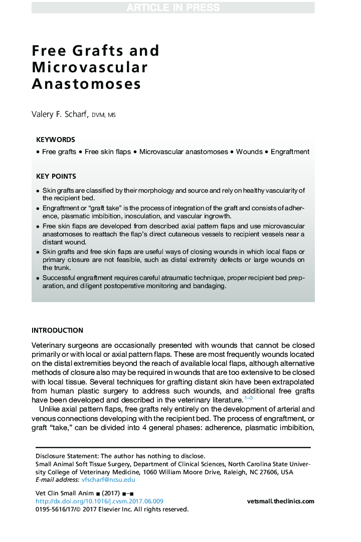 Free Grafts and Microvascular Anastomoses