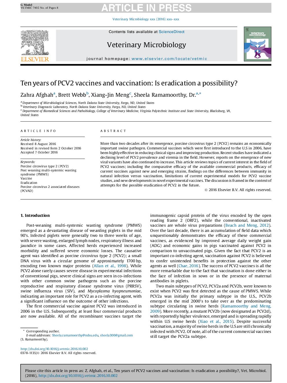 Ten years of PCV2 vaccines and vaccination: Is eradication a possibility?