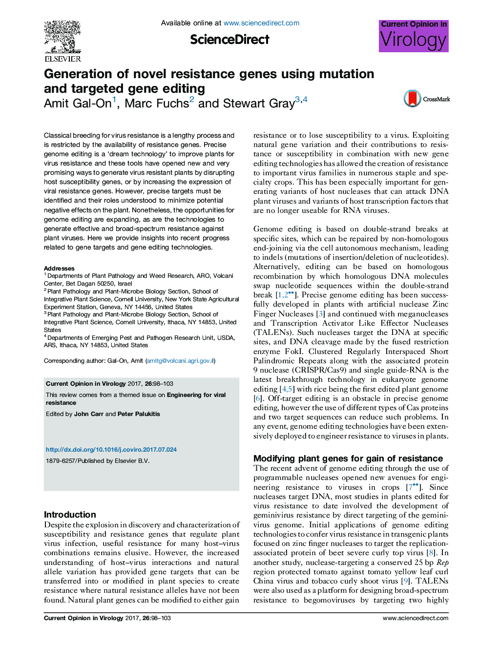 Generation of novel resistance genes using mutation and targeted gene editing