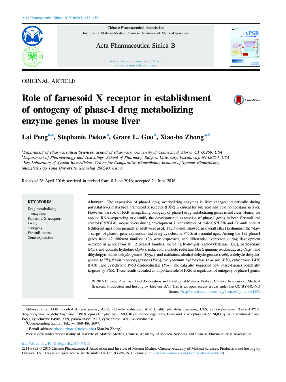 Role of farnesoid X receptor in establishment of ontogeny of phase-I drug metabolizing enzyme genes in mouse liver