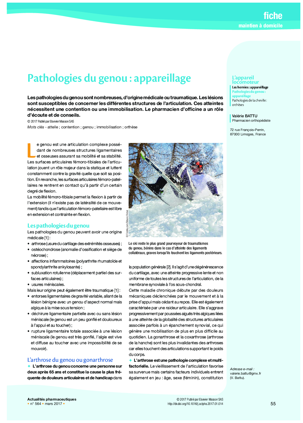 Pathologies du genouÂ : appareillage