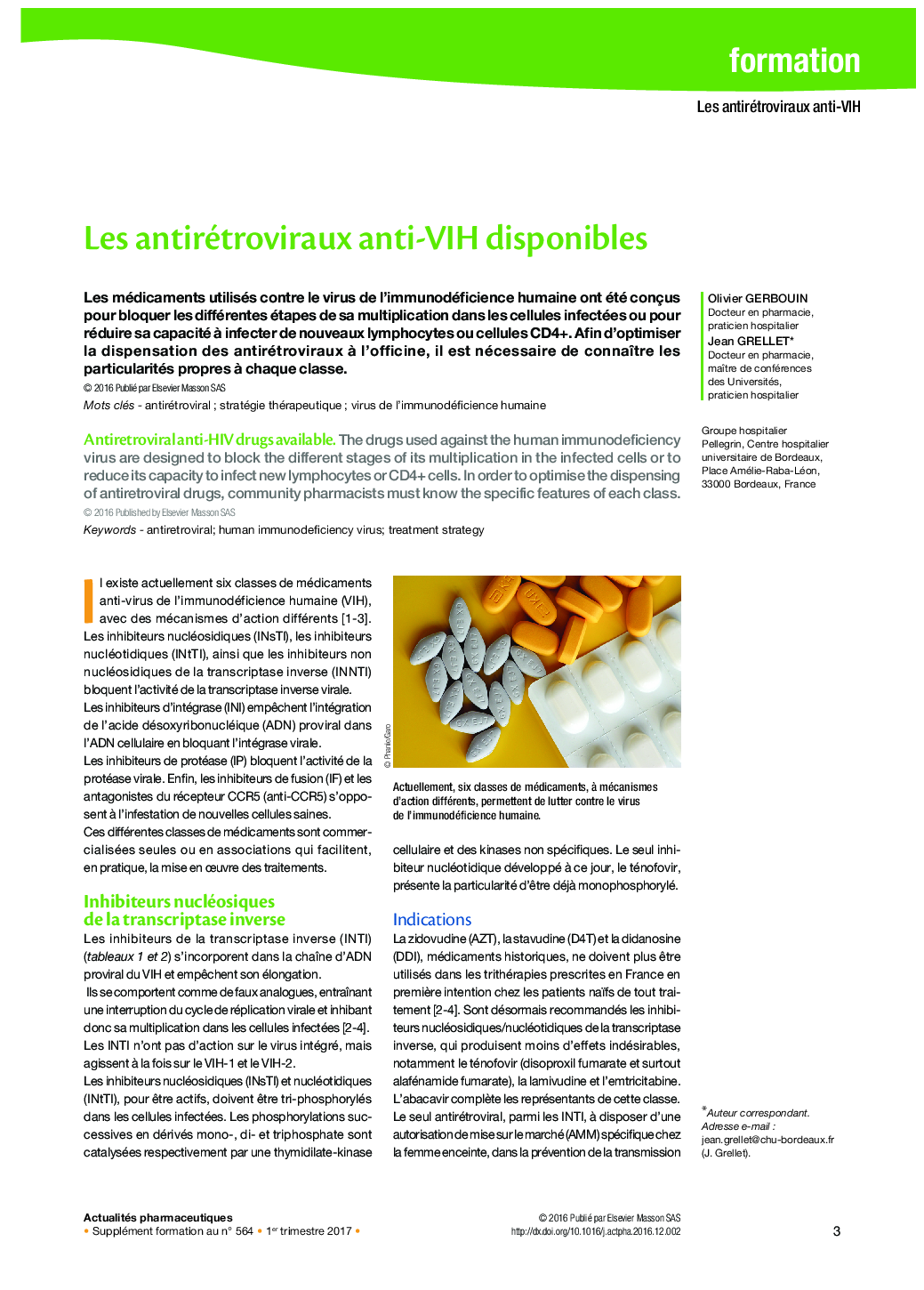 Les antirétroviraux anti-VIH disponibles