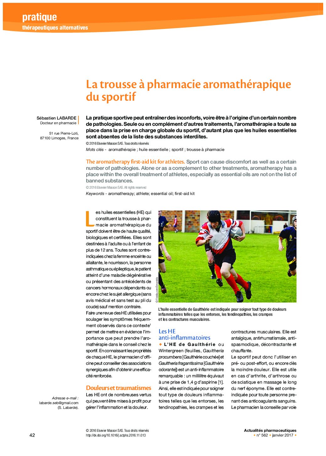 La trousse Ã  pharmacie aromathérapique du sportif