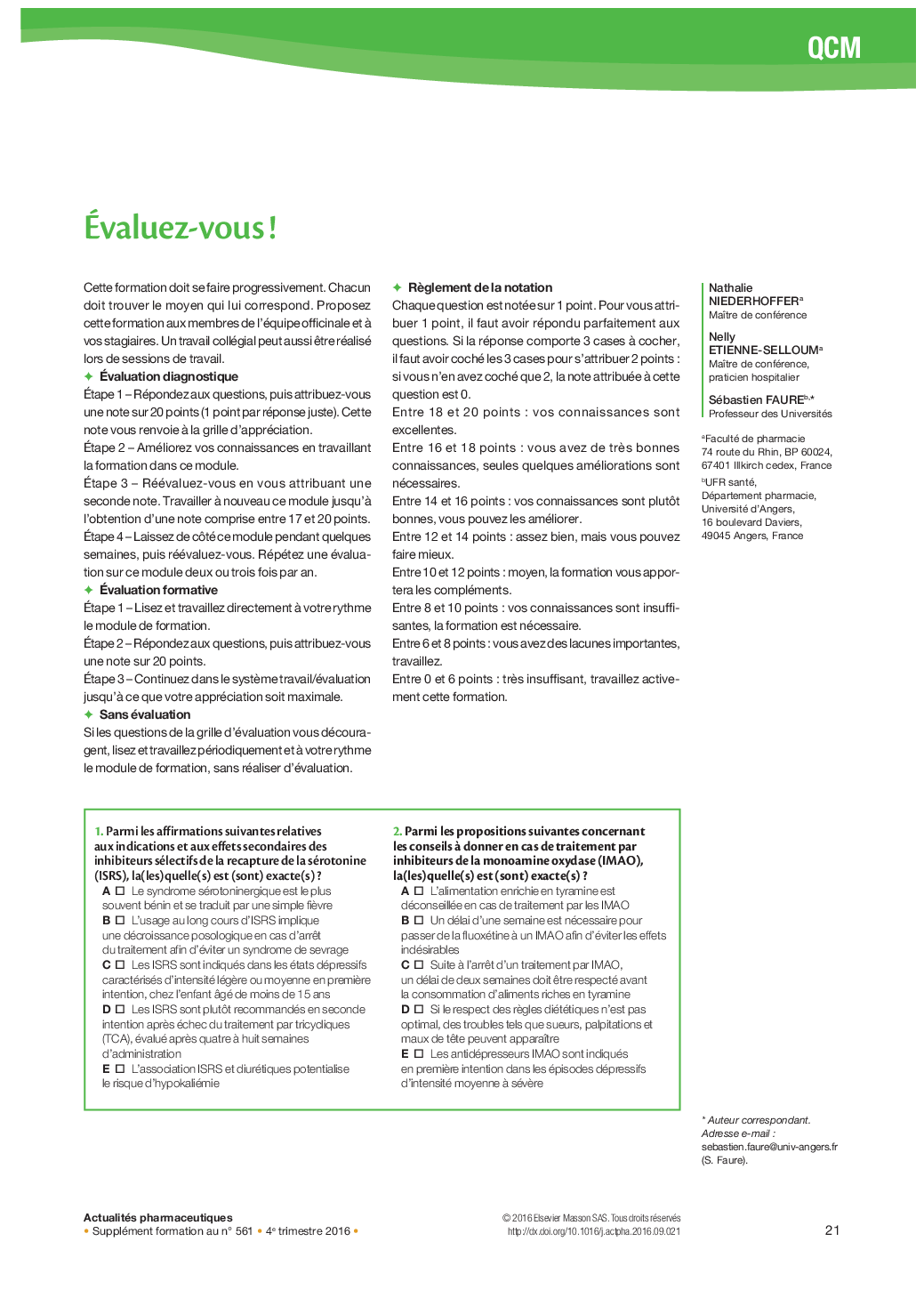 Ãvaluez-vousÂ !