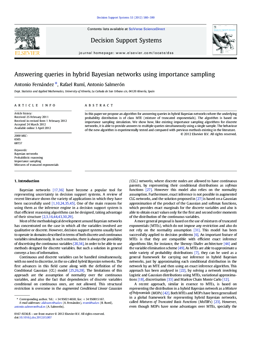 Answering queries in hybrid Bayesian networks using importance sampling