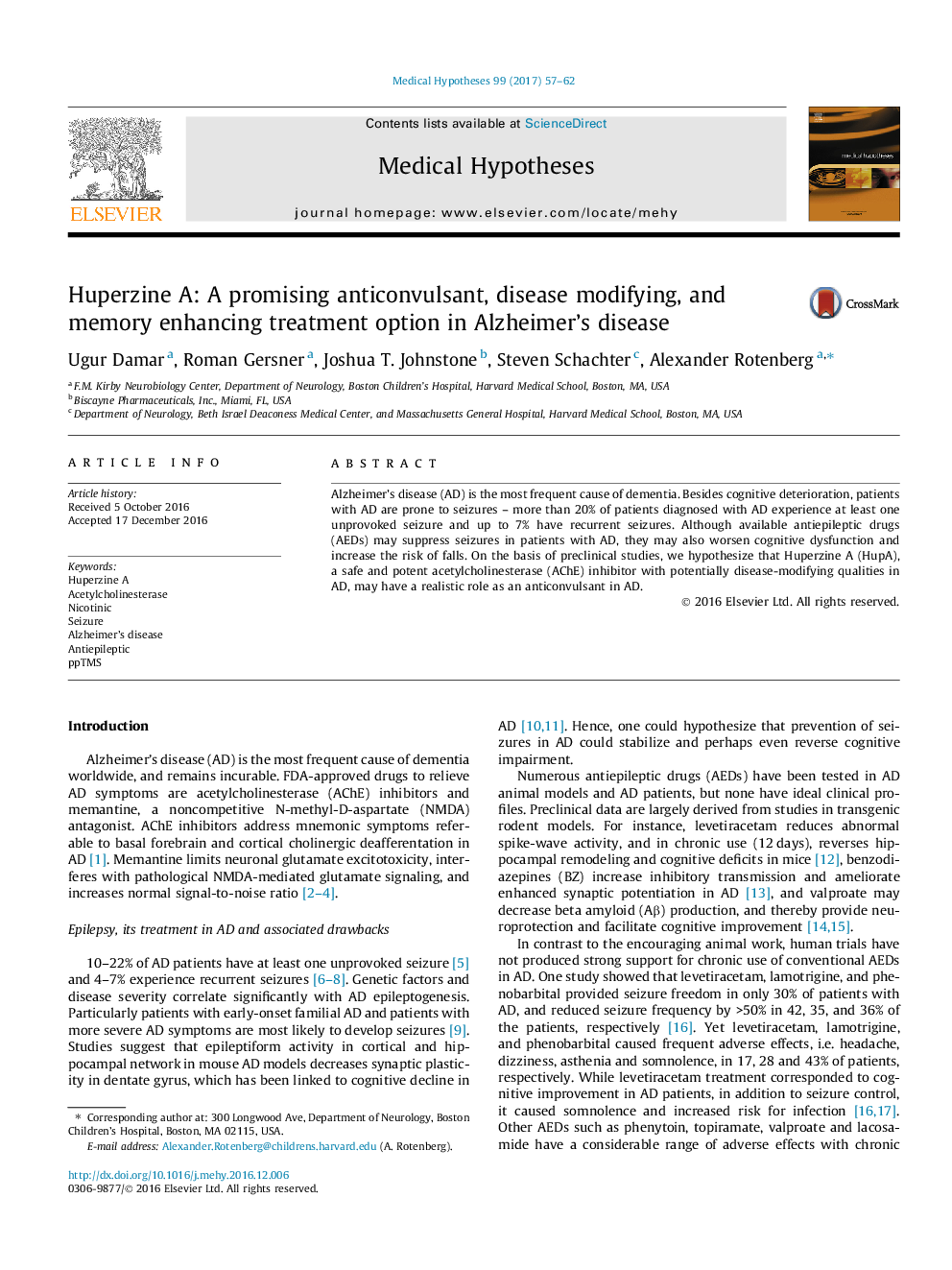 Huperzine A: A promising anticonvulsant, disease modifying, and memory enhancing treatment option in Alzheimer's disease