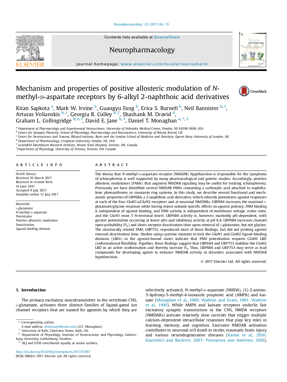 Mechanism and properties of positive allosteric modulation of N-methyl-d-aspartate receptors by 6-alkyl 2-naphthoic acid derivatives