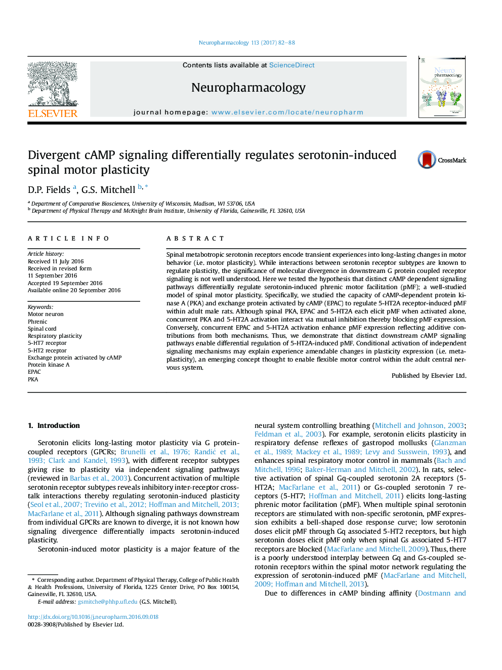 Divergent cAMP signaling differentially regulates serotonin-induced spinal motor plasticity