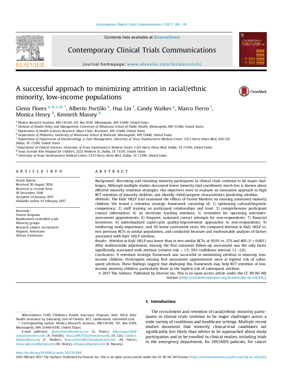 A successful approach to minimizing attrition in racial/ethnic minority, low-income populations