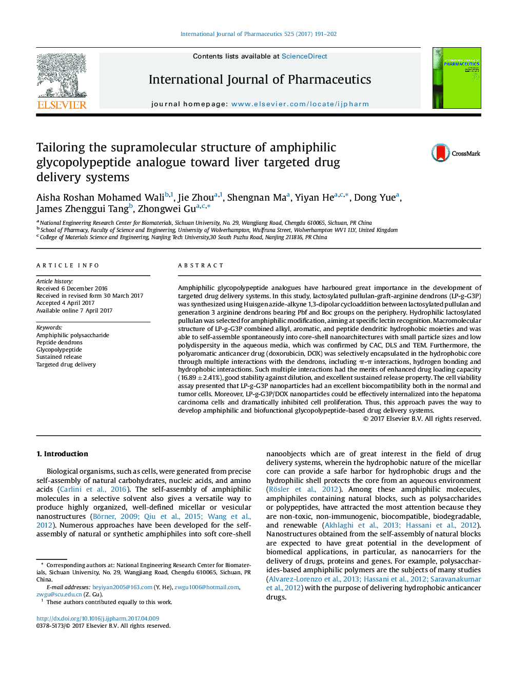 Tailoring the supramolecular structure of amphiphilic glycopolypeptide analogue toward liver targeted drug delivery systems