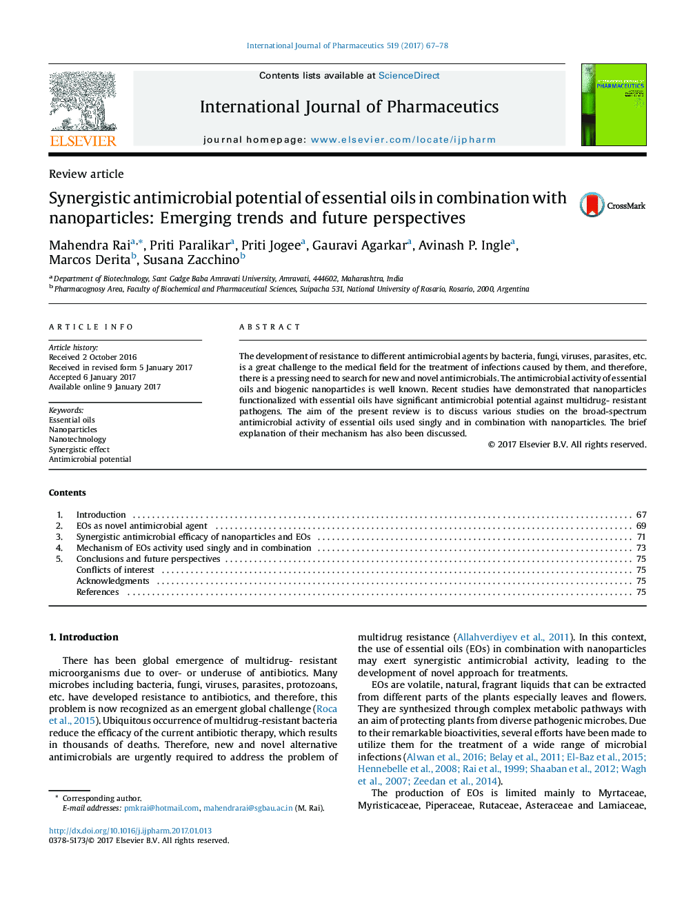 Synergistic antimicrobial potential of essential oils in combination with nanoparticles: Emerging trends and future perspectives